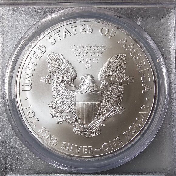 2013 $1 American Silver Eagle First Strike Graded PCGS MS69 Toning on Coin!! - Picture 4 of 4